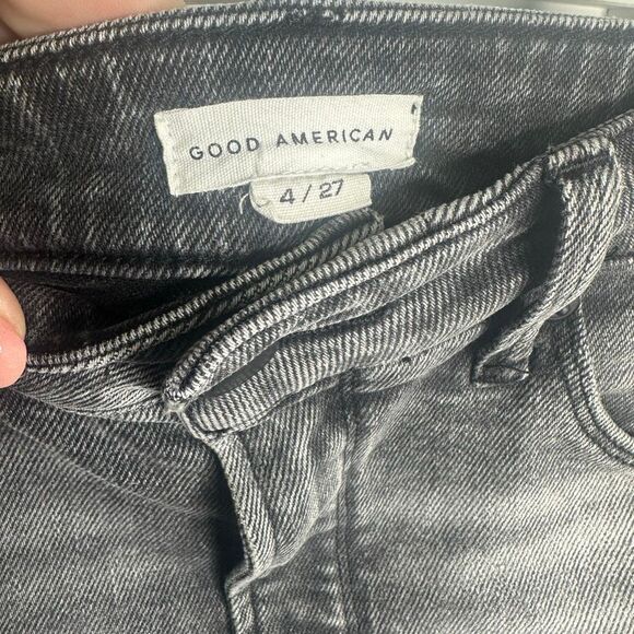 Good American Black Denim Shorts Size 4 Size 27 (v1) - Picture 3 of 3